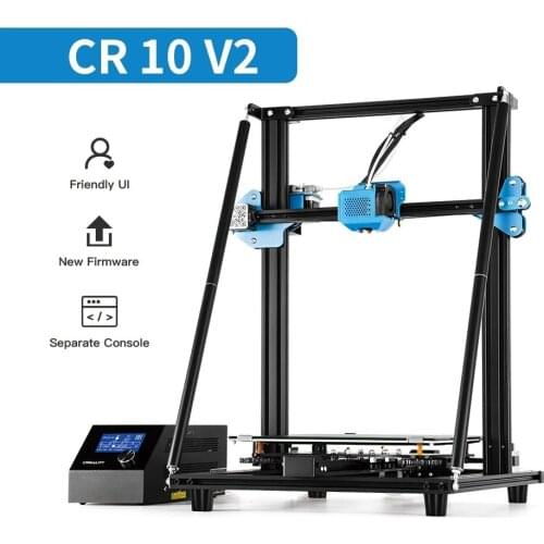 Creality CR-10 V2 3D Printer with All Metal Extruding Silent Motherboard Meanwell Power Supply 300*300*400mm Printing Size