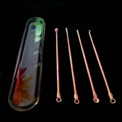 4Pcs Stainless Steel Extractor Blackhead Remover Needles Dots Cleaner Acne Blemish Remover Needles Set Facial Pore Cleaner
