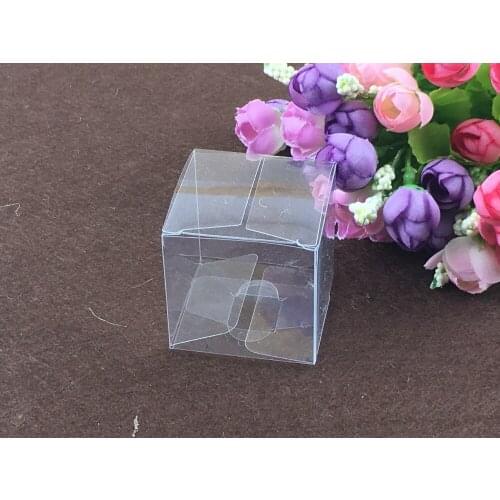 50pcs 9*9*9cm clear plastic pvc boxes packaging for giftchocolatecandycosmeticcakecrafts display package transparent Box