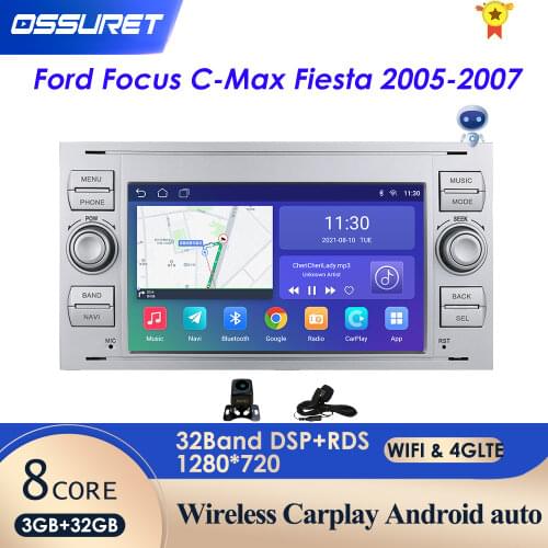 3+32G 2 DIN Android 10 Car radio For Ford Mondeo S-max Focus C-MAX Galaxy Fiesta transit Fusion Connect kuga 2DIN auto audio GPS