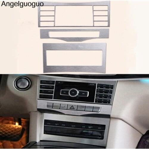 Angelguoguo Car styling For Mercedes Benz E Class W212 2009-2015 Center console CD air conditioning control panel frame sticker