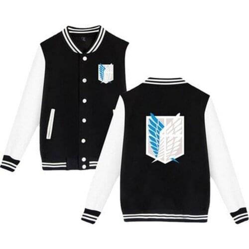 Attack on Titan Baseball Uniform Coat Wings of Freedom Cosplay Costume Jacket Sweatshirt Casual Coats Streetwear Harajuku