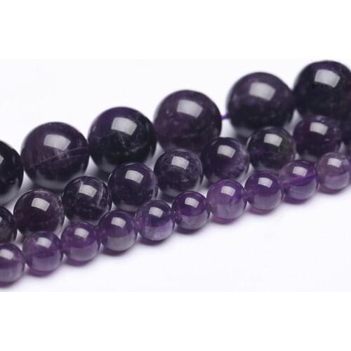 High quality AB grade amethys natural Stone 4mm 6mm 8mm Bead Pick Size Loose Bead For Making DIY charm bracelet fashion Jewelry
