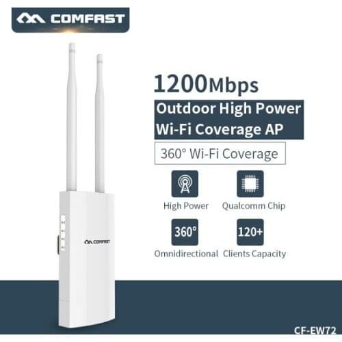 Comfast Dual Band 5Ghz High Power Outdoor AP 1200Mbps CF-EW72 360 degree omnidirectional Coverage Access Point Wifi Base Station