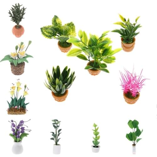 Hot Sale DIY Dollhouse Micro Landscape Garden Potted Plant Flower Boxes Green Plants Decoration Accessories Green Plant Model