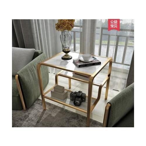 Living room marble side tempered glass corner a few simple mini coffee table sofa side cabinet bed moving square table