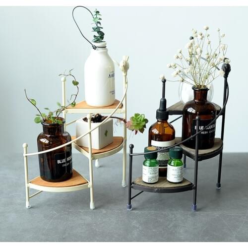 Wrought iron creative small three-layer decorative racks home decoration display rack meaty potted desktop flower stand
