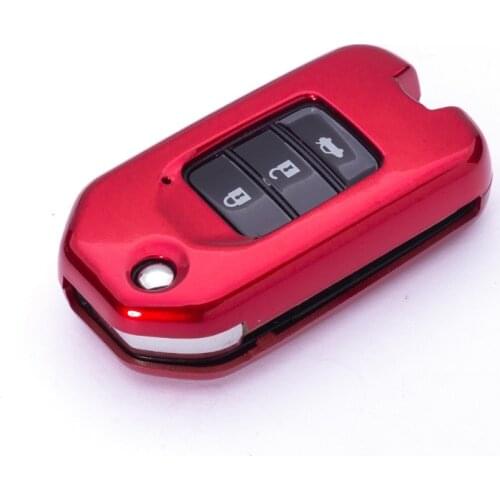 Colorful New ABS Car Key Case Fob Pocket Cover For Honda Civic CR-V HR-V Accord Jade Crider Odyssey 2015-2018 Auto Accessories