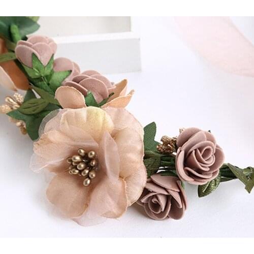 L93F Fashion Women Wedding Flower Hair Garland Crown Headband Floral Wreath Hairband