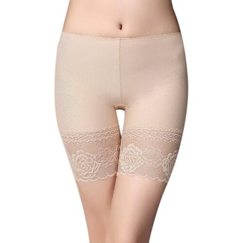 Summer Non-Marking Safety Pants Lace Mid Waist Five-Point Anti-Glare Under Dresses Undershorts for Women Girl JL