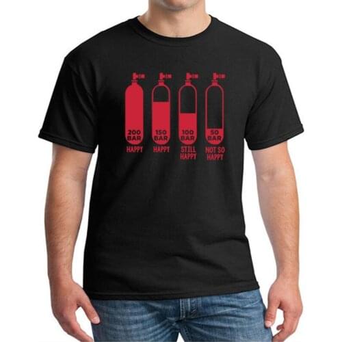 Summer Cotton Harajuku Short Sleeve O-Neck Streetwear t shirt Oversized Heartbeat Scuba Diving Diver 200 Bar Funny Men t-shirt