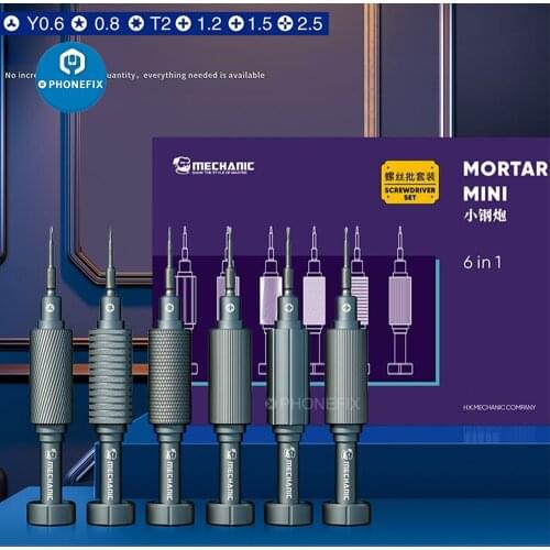 Mechanic 6 IN 1 ishell 3D Precision Screwdriver Set Steel Gun Series Phillips Y 0.6 Torx Screwdriver Mobile Phone Repair Tool
