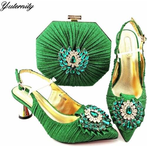 Fashion African PU Leather Women Pumps Shoes And Bag Set For Party Italian Summer High Heels Shoes With Matching Bag For Party