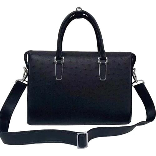 Fanzunxing new men handbag men bag ostrich leather for male briefcase laptop male ostrich bag big size