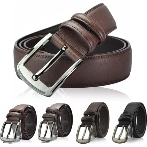 New cow genuine leather luxury strap male belts for men new fashion classice vintage pin buckle men belt High Quality belts