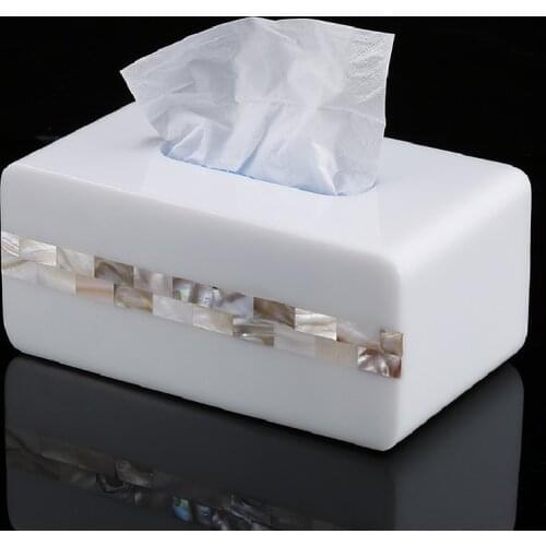 NEW Style Resin Car Home Rectangle Shaped Tissue Box Kitchen Bathroom Household Living Room Desktop Towel Napkin Tissue Holder