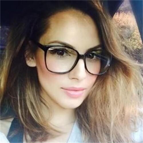 Retro Glasses Transparent Square Optical EyeGlasses Frames Women Brand Designer Clear Fashion Fake Glasses Large Frames Eyewear