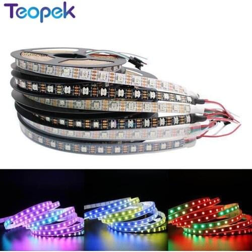 1m/5m WS2812B Led Pixel Strip,WS2812 IC 30/60/144 Pixels,Addressable induvidual Full Color Black/White PCB,IP20/IP65/IP67 DC5V