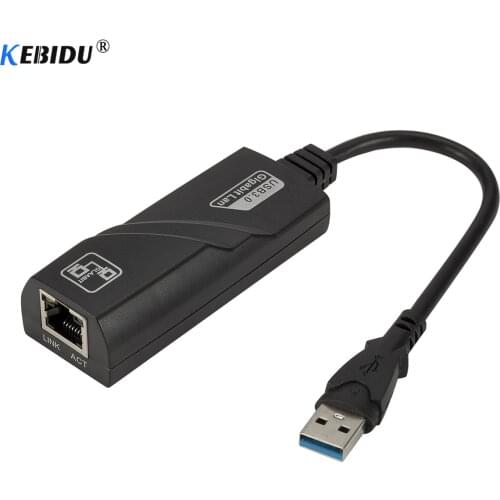 KEBIDU Wired USB 3.0 To Gigabit Ethernet RJ45 LAN (10/100/1000) Mbps Network Adapter Ethernet Network Card For PC Window 7/8/XP