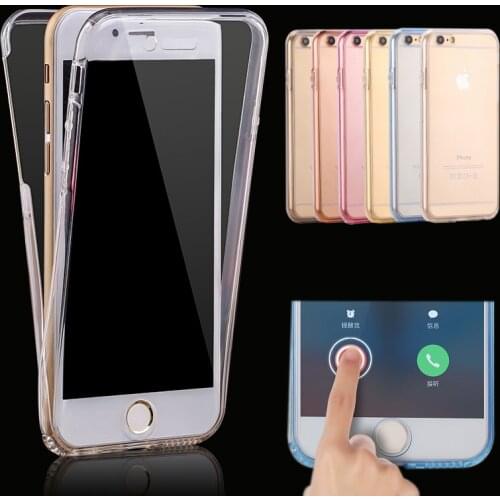 For iPhone 7 6s Cases Protect Transparent TPU Silicone Flexible Soft full Body Protective Clear Case Cover for 6 7 Plus 5 5s 5SE