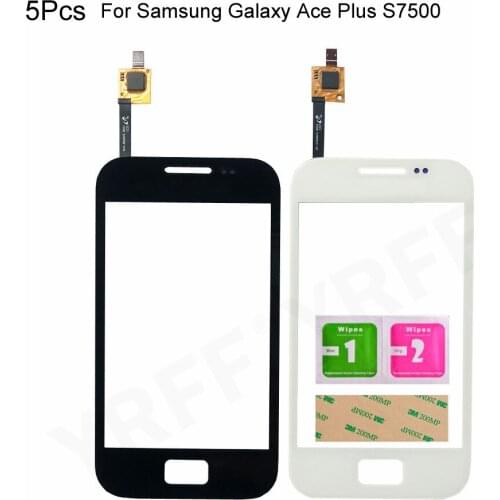 5Pcs S7500 Screen Sensor For Samsung Galaxy Ace Plus S7500 Touch Screen Digitizer Front Glass Panel Assembly Parts