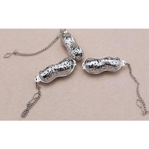 100pcs Stainless Steel Peanut Shaped Tea Strainer Tea Infuser Reusable Loose Leaf Filter Tools Device