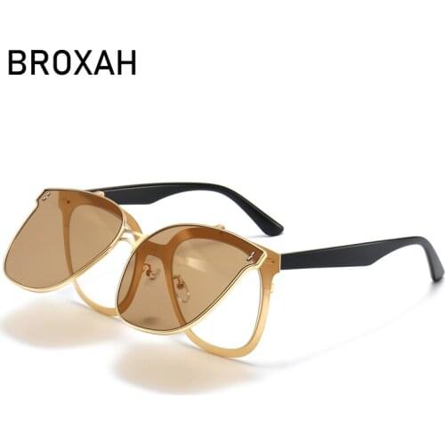 Retro Clamshell Glasses Men Women High Quality Clip on Sunglasses Polarized Double Layer Ladies Mirror Shades UV400 Gafas De Sol