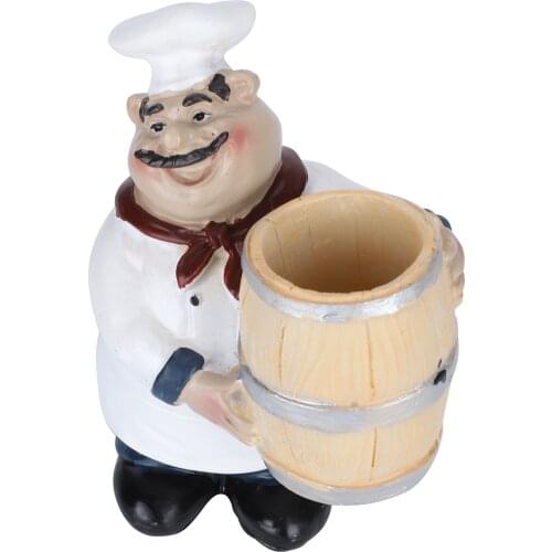 Resin Chef Statue Toothpick Holder Business Card Box Nordic Figurine Restaurant Tabletop Decoration Craft Home Decorations