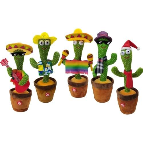 Dancing cactus talking cactus Stuffed Plush Toy Electronic toy with song plush cactus potted toy Early Education Toy For kids