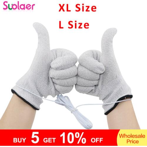 Fiber Conductive Massage Gloves Electro Shock Gloves With Wire For Pulse Massager Electric Acupuncture Tens Physiotherapy Device