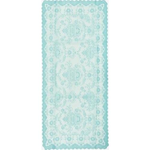 Knitting Board Patterned Console Cloth Spring Turquoise