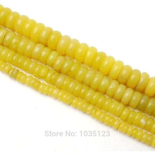 High Quality 6-12mm Pretty Natural Lemon Jades Rondelle Shape Gem Loose Beads Strand 15" DIY Creative Jewellery Making wj268