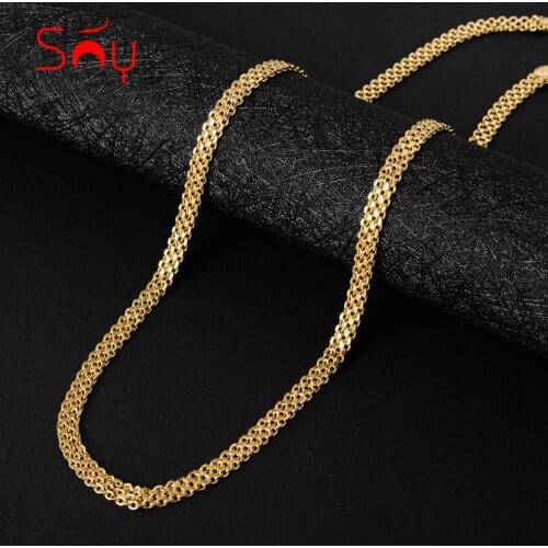 Sunny Jewelry Fashion New Copper Necklace Chains Gold Planted High Quality For Women Man Classic Trendy For Daily Wear Gift