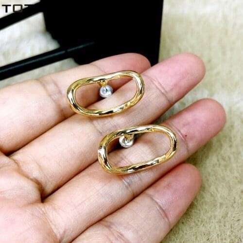 F.J4Z 2021 Trend Earrings for Women Fashion Design Hollow Alloy Geometric Stud Earring Anti-allergy Lady Earrings Gifts Dropship