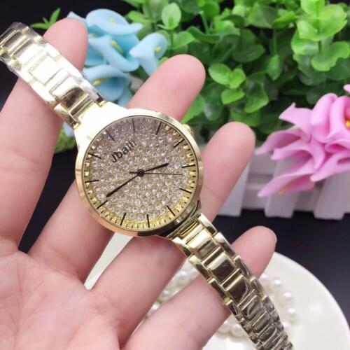 2020 Simple Design Mesh Band Thin Strap Women Watch Fashion Luxury Rhinestone Dial Gold Quartz Wristwatch Clock Relogio Feminino
