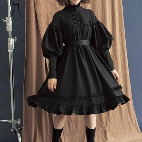 Heydress Cotton Women Princess Dress Girl Halloween Costume 5 Colors Gothic Lolita Dress Japanese Soft Sister Black Dresses