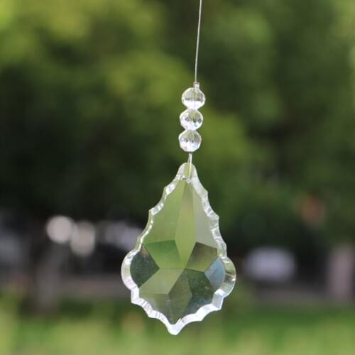 1PCS Crystal Chandelier Prisms Pendants Parts Suncatcher Maple Leaf Pendant Hanging Drop Home Ornament