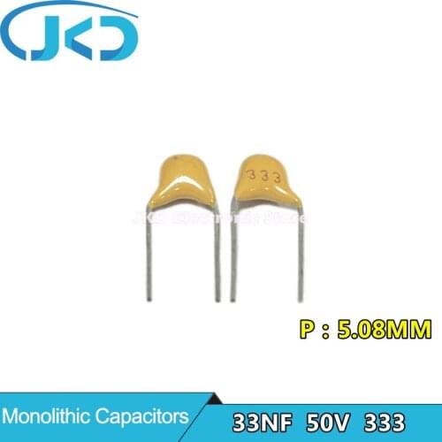 100Pcs 50V 33NF 333 Monolithic Ceramic Capacitor