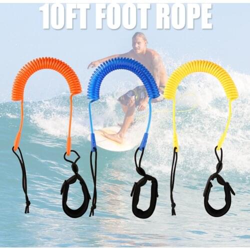3 Meter/10 Feet Coiled Surfboard Ankle Leash Leg Rope Leash Elastic Coiled Stand Up Paddle Board Surfing Accessories