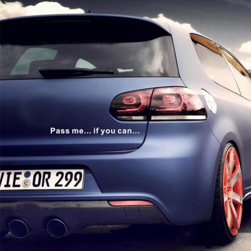 35CM*3CM PASS ME IF YOU CAN Car Sticker Decal Funny Boosted Vinyl Black Silver