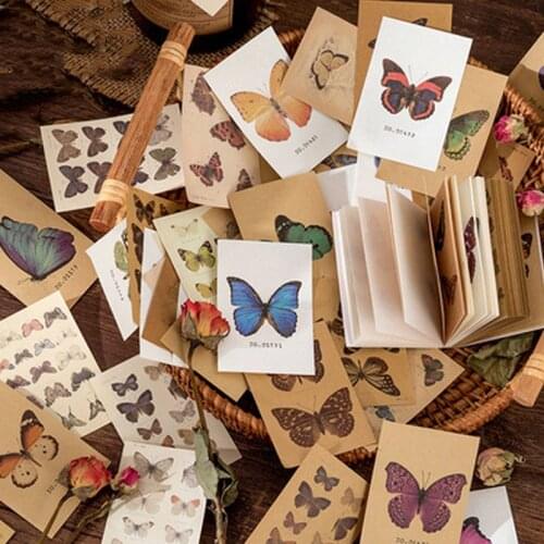 80Sheets Creative Cartoon Sticky Notes Retro Art DIY Base Paper Sticker Decoration Memo Pad Stationery Children Gifts Office Sch