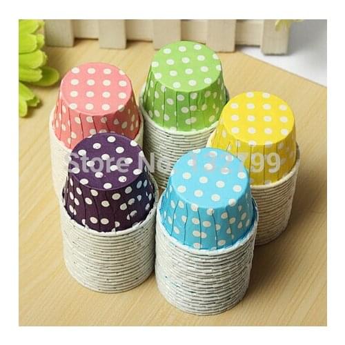 100pcs Cute Dot MINI Paper Cake Cup Cupcake Wrapper Cases Liner Muffin Baking DIY Wedding XMAS Party Christmas Decoration