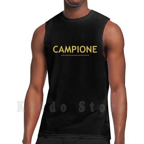 Campione-19 Times-Gold Font Celebratory Design Tank Tops Vest Sleeveless Campione 19 Times Winners