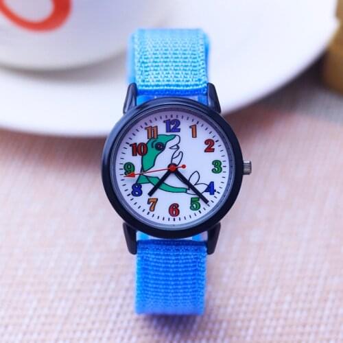 New Children Boys Girls Personality Canvas Strap Watches Kids Students Dolphins Cartoon Casual Sports Fashion Gifts Watches