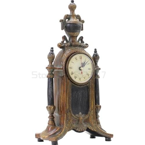 European clock living room clock ornaments large sitting clock retro imitation copper gold Desk Clock