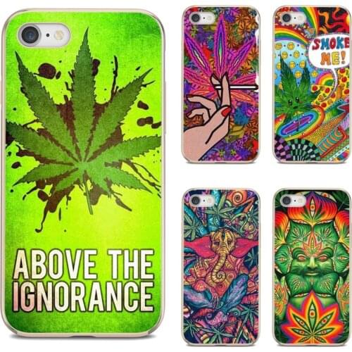 For Huawei P30 P40 P20 P7 P8 P9 P10 Lite Plus Pro 2015 2016 2017 Mini Psychedelic-Ganja-Pot-Leaf Cell Phone Case