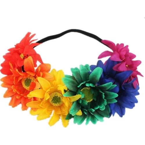 Decor Festivals Floral Accessory Daisy With Ribbon Flower Band Adjustable Style Crown 1/pcs With 6 Flowers Daily Christmas Party