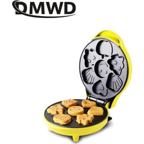 DMWD DIY Cake Maker Breakfast Machine Cartoon Cake Mold Bakeware Electric Baking Pan Double-sided Heating 220V