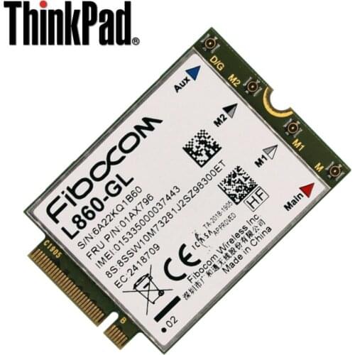 Fibocom L860-GL FRU 01AX796 Intel XMM 7560 LTE-A cat16 1Gbps WWAN for Thinkpad P43s, T490, X1 Carbon 7th Gen, X1 Yoga 4th Gen
