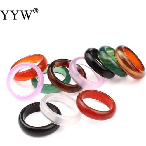 Top Quality Healing Natural stone Multi-Color Womens Cocktail Finger Rings Charm Nice Fashion Men Jewelry New